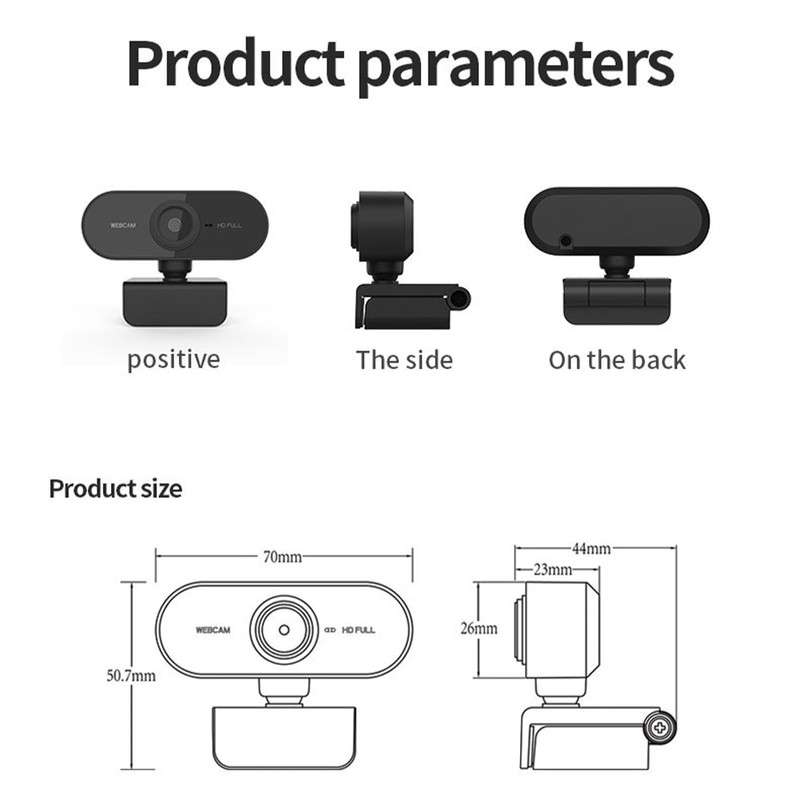Weeiluoq Camara Web para PC HD 1080P,Webcam con Microfono para