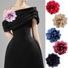 Large Camellia Satin Fabric Flower Brooch Pins Hairpin for Women,ladies.
