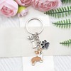 Tranbath Corgi Dog Bone Paw Print Keychain Cute Bag Accessory