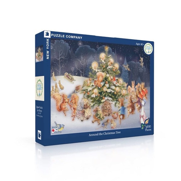 New York Puzzle Company - Beatrix Potter Around The Christmas Tree - 500 Piece Jigsaw Puzzle