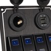 Rocker Switch Panel 4 Gang 12‑24V 5 Pin Blue Light