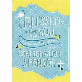 Designer Greetings Yellow with Blue Banner Confirmation Sponsor Thank You Card