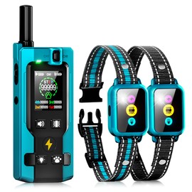 Dog Shock Collar for 2 Dogs 4200FT: Innovative Step Counter & Smart Color Screen Dog Training Collar with Remote 5 Modes, IP67 Waterproof Rechargeable Ecollars for Large Medium Small Dogs