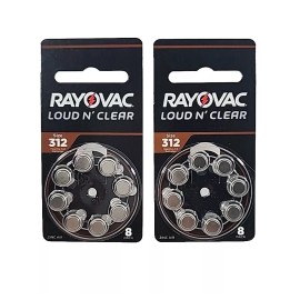 Rayovac 312 Hearing Aid Batteries 2 Packs of 8 Batteries Each Expires 01-2025