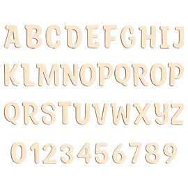 36 Pcs 5cm Unfinished Wood Letters Small Wooden Alphabet Letters Wooden Craft Numbers Blank Wood Numbers Cute Art and Craft Letters Letters Numbers Sign Decorations for DIY Painting