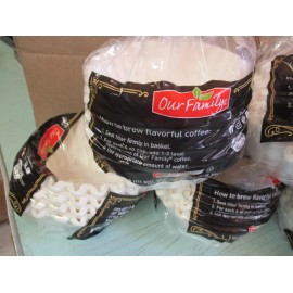 OUR FAMILY 5 PACKS 1000 TOTAL Coffee Filters White 3.25" Fits Most 8-12 CUP Basket Style ER