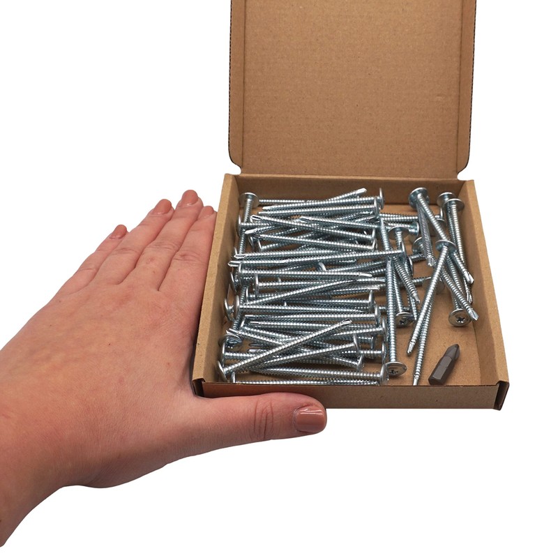 SKIR'CO (Pack of 60) Zinc Plated Self Drilling Screws 4.2