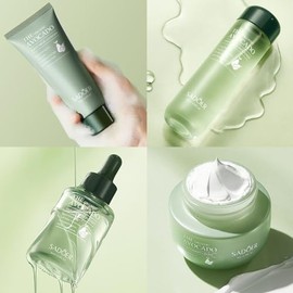 Kit de cuidado de la piel de aguacate de 7 piezas, set de regalo para el cuidado de la piel con limpiador facial, tónico, loción, suero facial, crema 