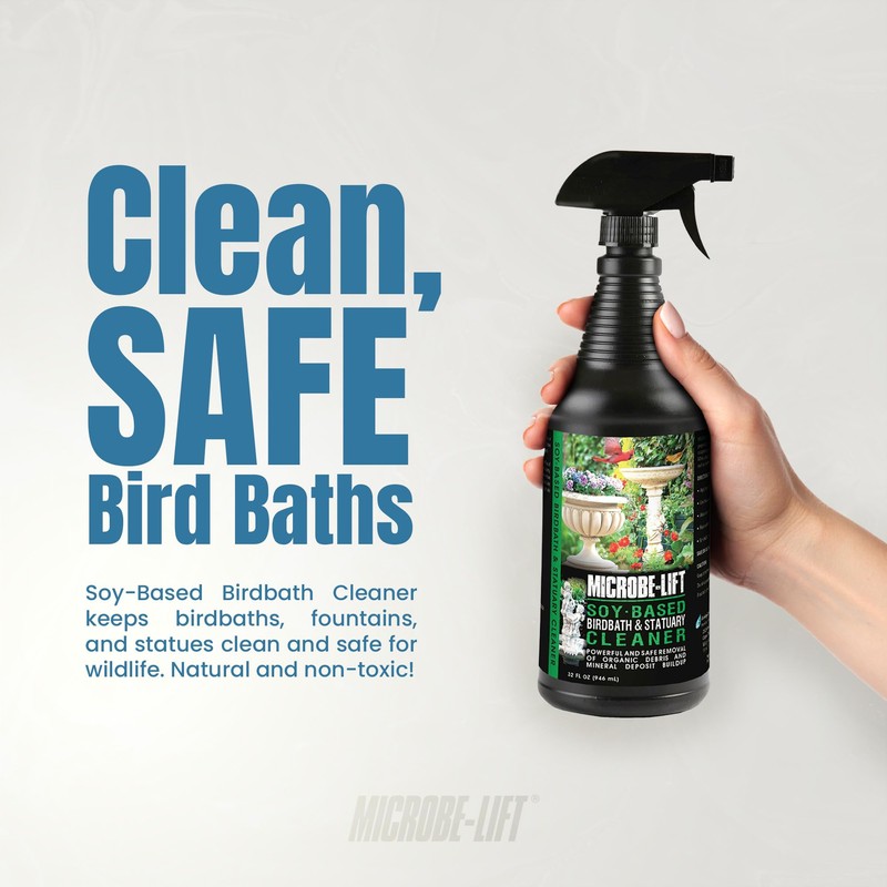 Microbe-Lift Soy-Based Birdbath & Statuary Cleaner – 32 Oz –