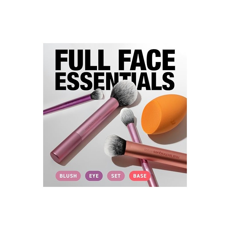 Real Techniques, Everyday Essentials, Set de Brochas de Maquillaje con