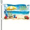 3×5Ft Hello Summer Beach Flag, Tropical Summer Themed Decorative Flag