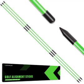 BIRDIEBLAST Professional Collapsible Golf Alignment Sticks 3 Pack, Premium 40" Alignment Golf Stick Ideal for Aiming, Putting and Swing Practice (Green)