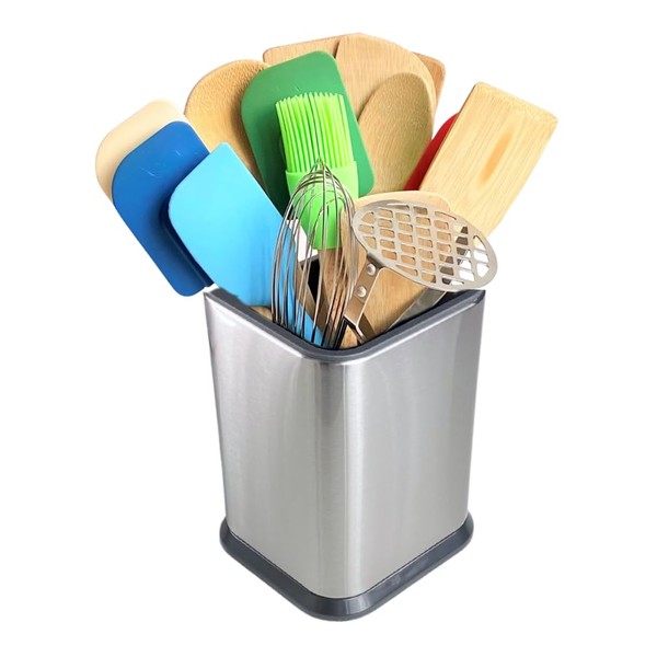 Evelots Stainless Steel Kitchen Utensil Holder for Countertop, 6.75 Inch