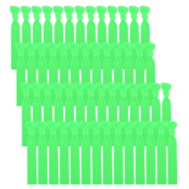 50 Pack Solid Color Knotted Hair Ties - No Crease Hair Ponytail Elastics for Women and Girls (neon green)