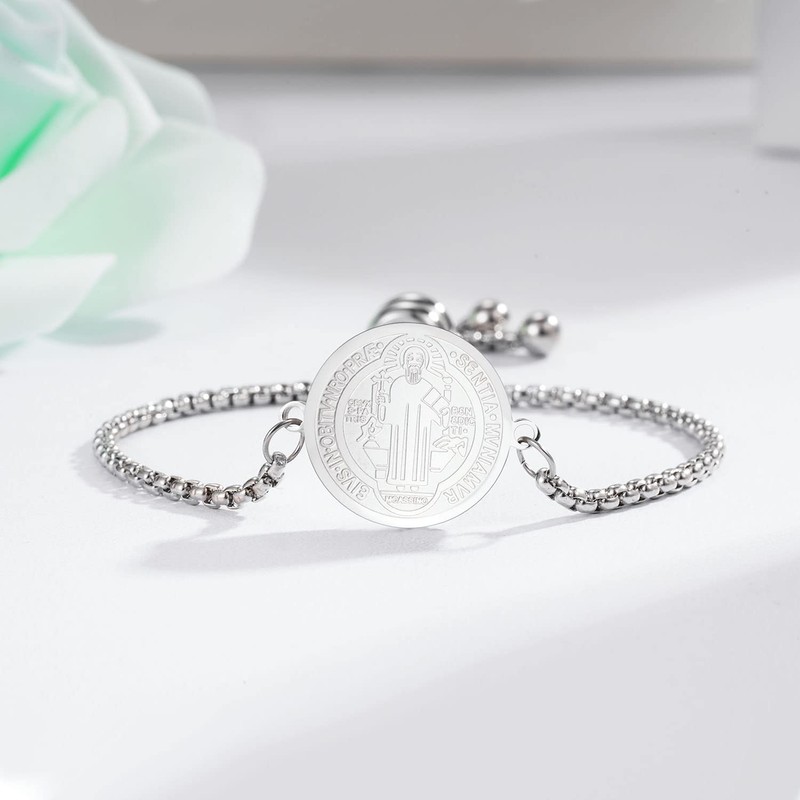Yonhon St Saint Benedict Medal Bracelet San Benito Bracelet for