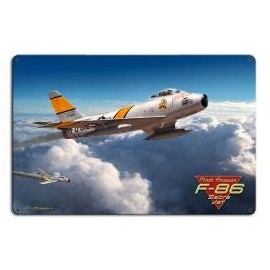 F-86 Saber Jet 18X12 Vintage Sign 18X12