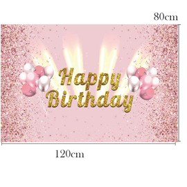Geburtstag Deko Plakat für Mädchen / Frauen, Happy Birthday Hintergrund Geburtstag Party Kuchen / Tabelle / Mauer / Garten Dekoration, Rosegold Geburtstagsfeier Foto Banner