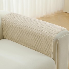 Foxdecor Couch Arm Covers, Armrest Cover for Sofa, Non Slip Chair Arm Covers, Furniture Covers Couch Protector Set of 2pcs. (White, 18"x24")