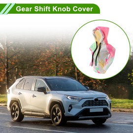 HOPESPANNER Gear Shift Knob Cover Stick Shifting Handle Protector 6.3"x5.12" Blue Yellow Polyester Car SUV Truck Universal