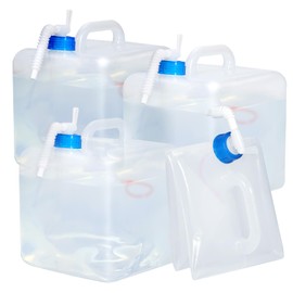 PNEUICALLY 4 Pack Collapsible Water Jug for Camping, Foldable Water Storage Containers with Spigot, BPA Free Water Tank, Large Camping Water Dispenser for Emergency,Survival Kit (2.6 Gallon)