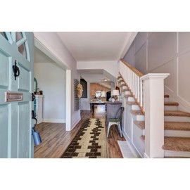 Custom Length Special Size Non-Slip Carpet Runner Rug for Long Narrow Hallways, Prevent Slippery Cold Floors, Tiles Brown, 25 '' X 15 '