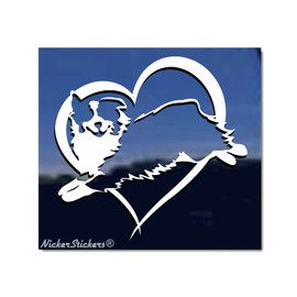 Aussie Love Heart | NickerStickers® Jumping Australian Shepherds Dog Vinyl Window Decal