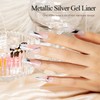 RARJSM Metallic Silver Gel Liner Nail Art 3D Mirror Chrome