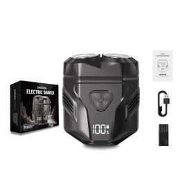Mini Rasuradora Eléctrica Afeitadora Hombre Barba Trimmer, Ipx7 Impermeable | Portátil Rotativa de Doble Anillo, Cabezal Magnético 2d, Con Pantalla Digital Y Bloqueo De Seguridad Enchen