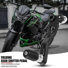 EVTSCAN Motorbike Adjustable Folding Gear Shift Lever, CNC Machined Aluminium Alloy, Gear Shifter Pedal Replacement for Ninja 250R 300 Z250 Z300
