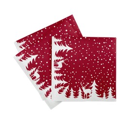 Sovie HORECA Napkin Marvin in Bordeaux | Linclass® Airlaid | Christmas Napkin Festive Stylish | 40 x 40 cm | Pack of 50