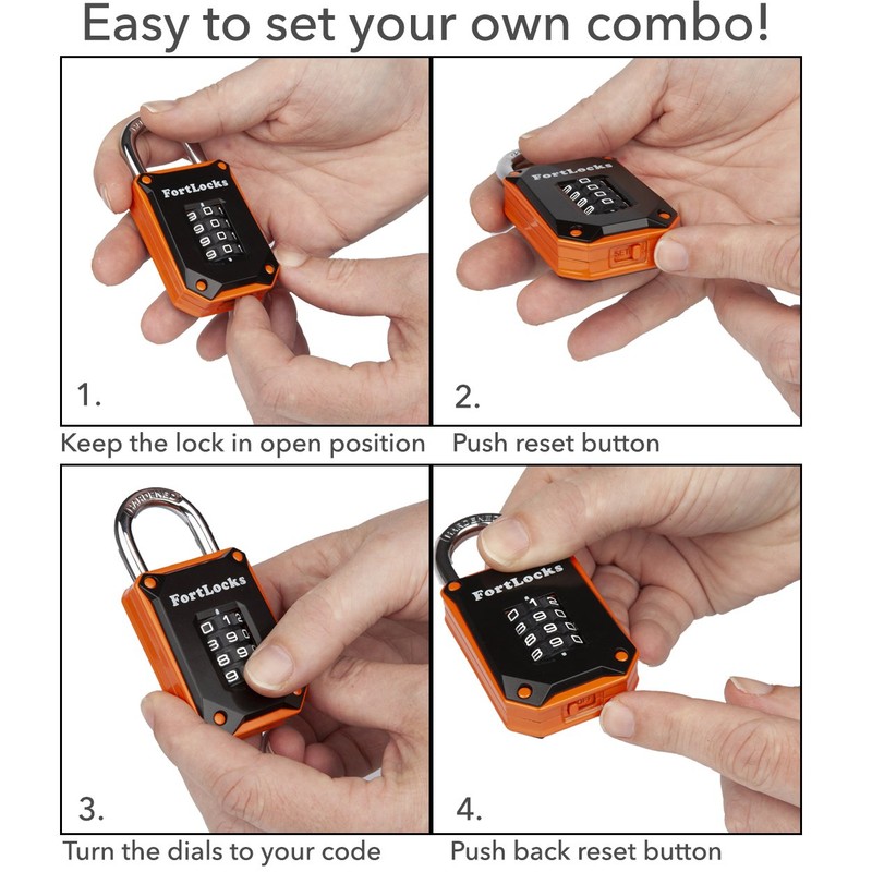 2 Pack Fortlocks Gym Locker Lock - 4 Digit, Heavy