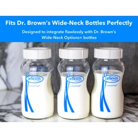 Travel and Storage Baby Bottle Caps for Dr. Brown’s Natural Flow Wide-Neck Bottles, Baby Bottle Lids Replacement with Sealing Gasket, Leak-Proof, BPA-Free, Pack of 6