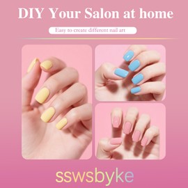 Short Square Nail Tips, SSWSBYKE 300pcs Soft Gel Nail Tips for Full Cover Pre-Shaped Acrylic Fake Nails Tips 15 Sizes Half Matte Press On Nails for Extension Home DIY Salon