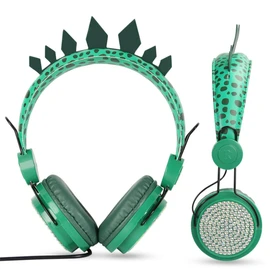 Gadpiparty Over Ear Headphones for Microphone Adorable Dinosaur Design Volume Control Compatible with Smartphone Tablet Computer for Boys