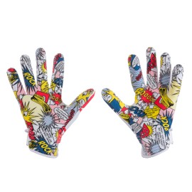 MASSOV Comic Hands ERA 9.0s Limited Edition Football Gloves - Football Receiver Gloves with Grip for Women - Sticky ProTac Palms & MassovMesh for Superior Breathability & Durability (X-Large)