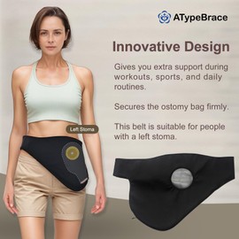 Diagonal Ostomy Belt: Leak - Proof & Odor - Masking Solution, Ostomy Bag Covers for Men and Women, Suitable for Left Stoma-Black,XL