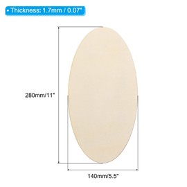 PATIKIL 280x140mm Wood Pieces, 5 Pack Unfinished Oval Wood Shapes Blank Wooden Cutouts Ornaments Natural for Christmas Party Craft Projects