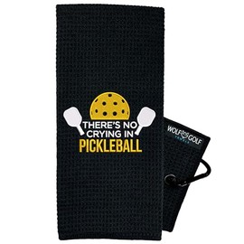 Pickleball Towel - There’s No Crying in Pickleball Towel - Pickleball Gift - Embroidered Funny Pickleball Towel - Pickleball Gear Retirement Gift