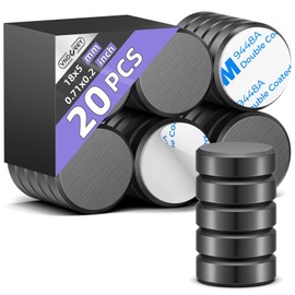 VNDUEEY Pack of 20 Ceramic Magnets 18 x 5 mm for Magnetic Board & Fridge - Extra Strong Magnets for Whiteboard and Crafts