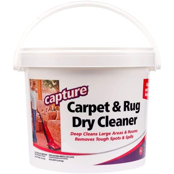Capture Carpet Dry Cleaner Powder 8 lb - Deodorize Clean Stains Smell Moisture from Rug Couch Wool and Fabric, Pet Stain Odor Smoke Too
