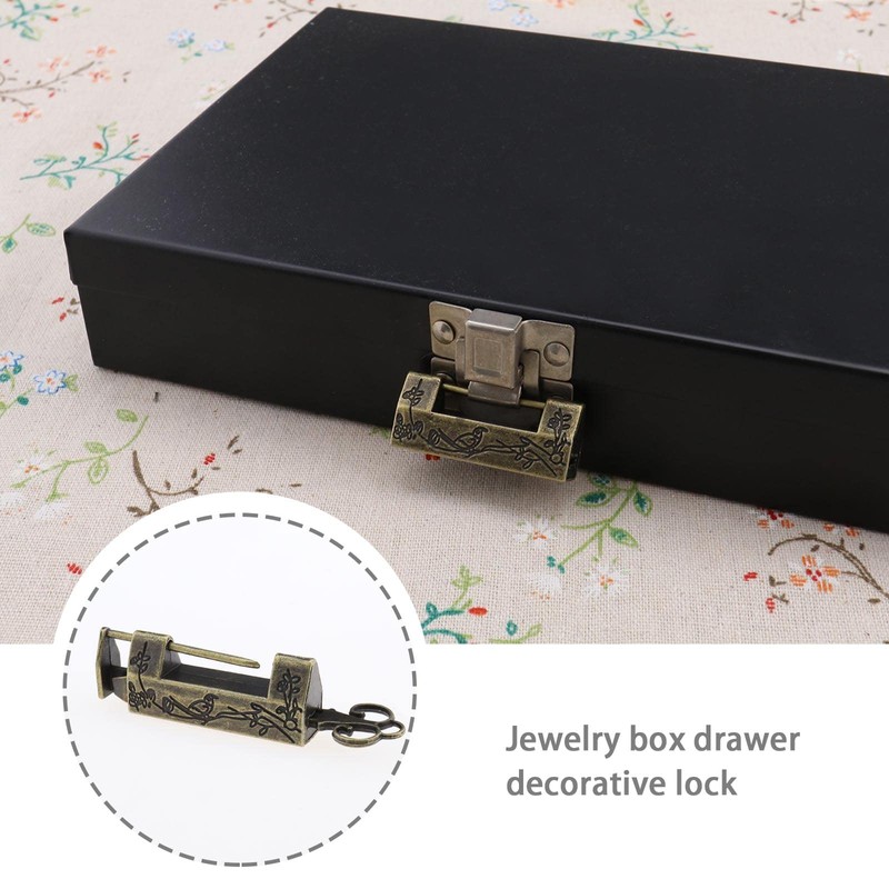 ECSiNG 2PCS Antique Padlocks with Keys Chinese Style Flower Bird