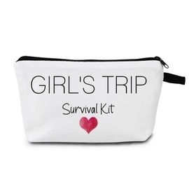 MoCaliduccious Weekend Bag for Women Girls Trip Gifts Favors Small Cosmetic Bag (White)