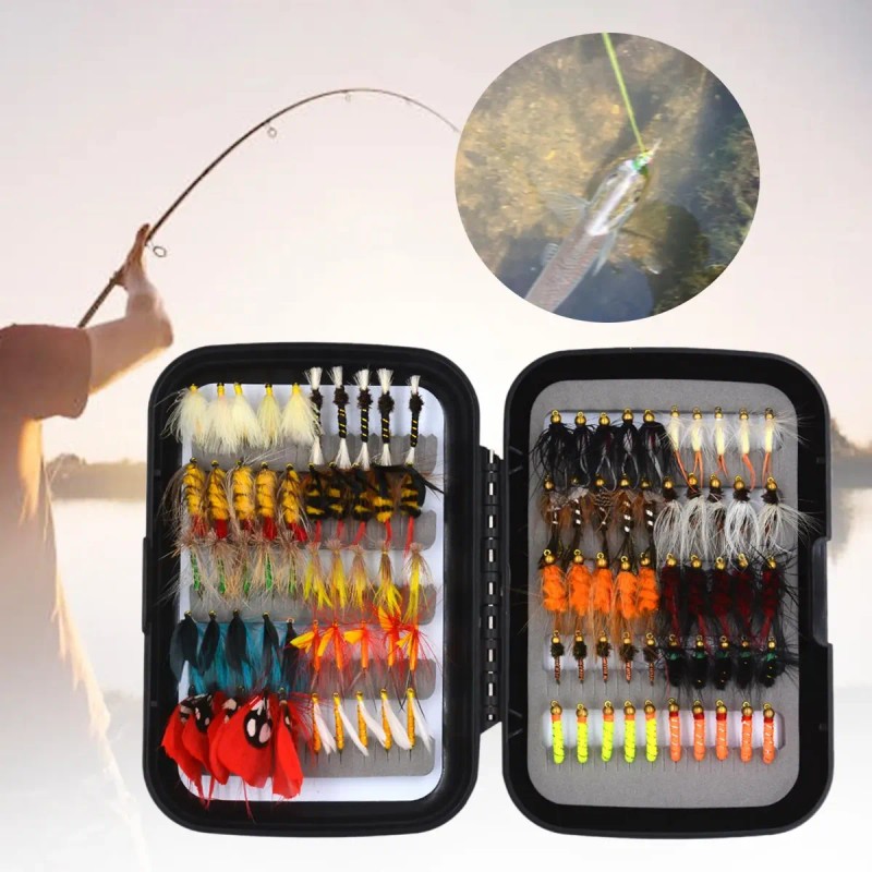 Combo De 100 Moscas Para Pesca Con Pescador