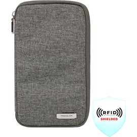 Travelon portafolios con cierre para pasaporte familiar con bloqueo RFID