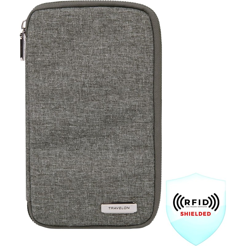 Travelon portafolios con cierre para pasaporte familiar con bloqueo RFID