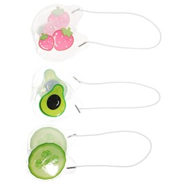 Healvian 3pcs Cooling Eye Patches for Boys and Girls Fruit Pattern Gel Eye Mask Soft Shade Cover Reusable for Summer Skincare Relaxation Random Style