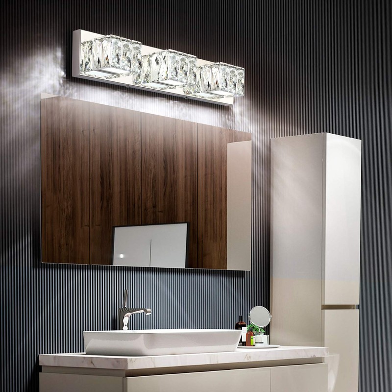 ZUZITO LED Dimmable Bathroom Vanity Lighting Fixtures Modern Crystal Vanity