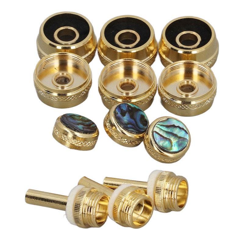 12 Pcs Set Trumpet Valve Finger Button Cap and Rod