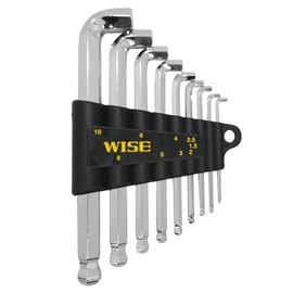 Wise SBGTS-900 Ball Point Hex Key Wrench 1.5/2/2.5/3/4/5/6/8/10mm Short SBGTS-900 9