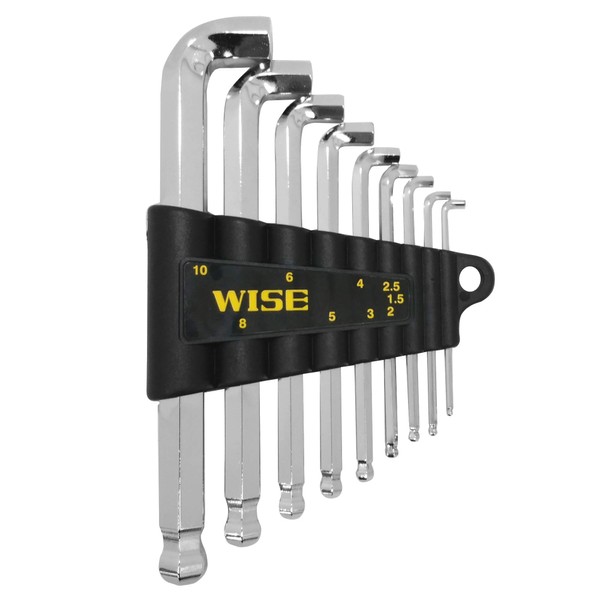 Wise SBGTS-900 Ball Point Hex Key Wrench 1.5/2/2.5/3/4/5/6/8/10mm Short SBGTS-900